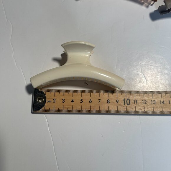 Bundle Of 3 Medium Size Claw Hair Clips White, Grey, Transparent Orange - Picture 5 of 5